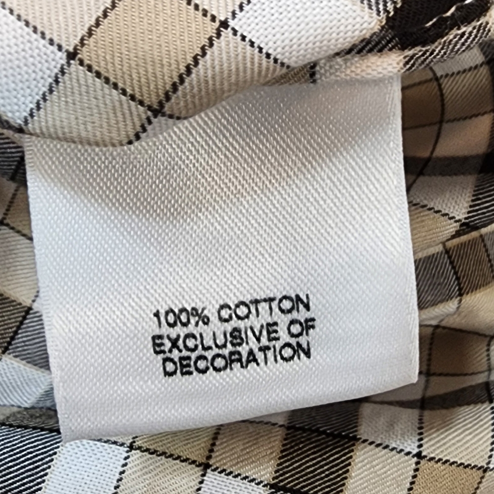 Daniel Cremieux Beige and Black Plaid Casual Button Down Shirt NWT - Picture 5 of 9